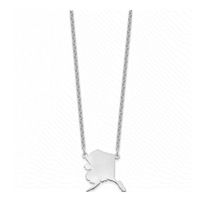 Sterling Silver Alaska State Pendant Necklace – view 2