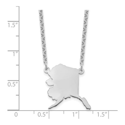 Sterling Silver Alaska State Pendant Necklace – view 3