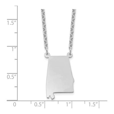 Sterling Silver Alabama State Pendant Necklace – view 4