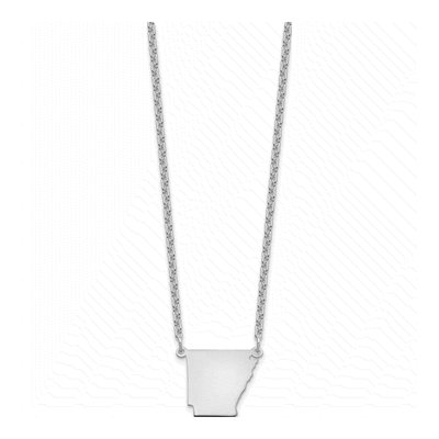 Sterling Silver Arkansas State Pendant Necklace – view 3