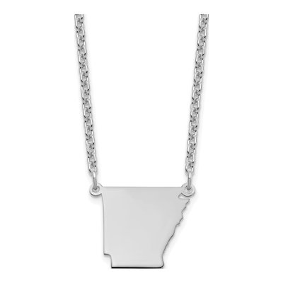 Sterling Silver Arkansas State Pendant Necklace