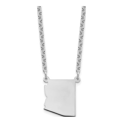 Sterling Silver Arizona State Pendant Necklace