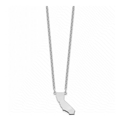 Sterling Silver California State Pendant Necklace – view 2