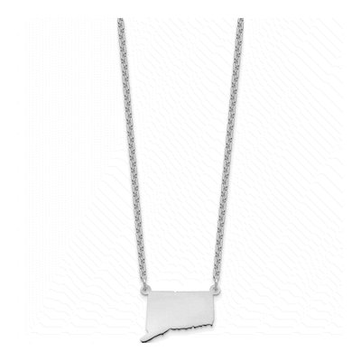 Sterling Silver Connecticut State Pendant Necklace – view 3