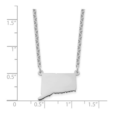 Sterling Silver Connecticut State Pendant Necklace – view 4