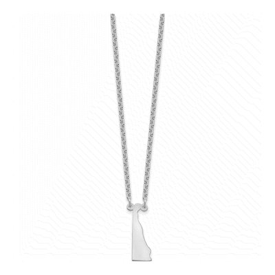 Sterling Silver Delaware State Pendant Necklace – view 2