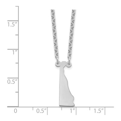 Sterling Silver Delaware State Pendant Necklace – view 3