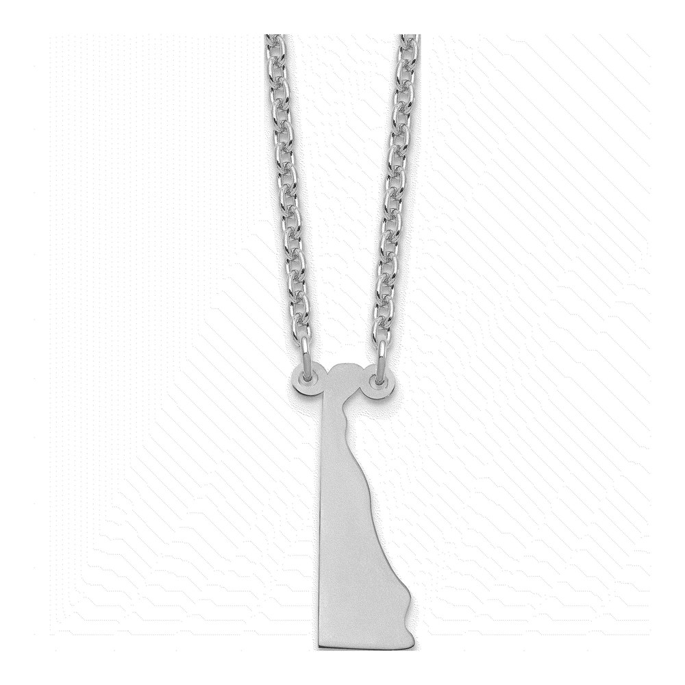 Sterling Silver Delaware State Pendant Necklace