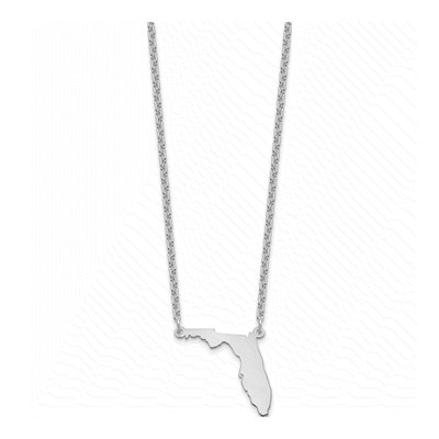 Sterling Silver Florida State Pendant Necklace – view 3