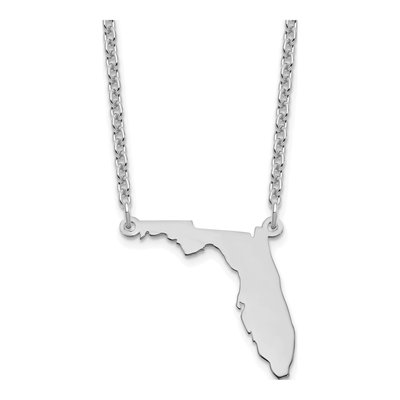 Sterling Silver Florida State Pendant Necklace