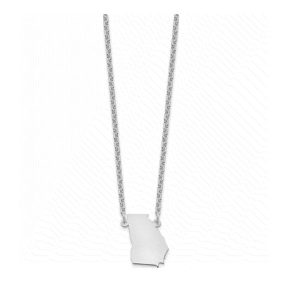 Sterling Silver Georgia State Pendant Necklace – view 2