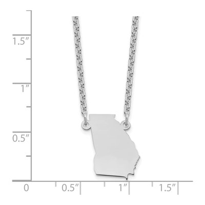 Sterling Silver Georgia State Pendant Necklace – view 3