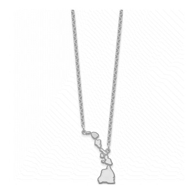 Sterling Silver Hawaii State Pendant Necklace – view 3