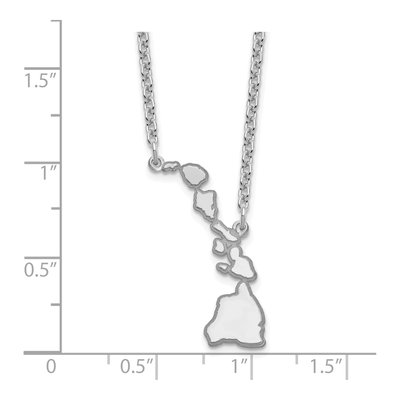 Sterling Silver Hawaii State Pendant Necklace – view 4