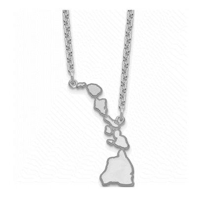 Sterling Silver Hawaii State Pendant Necklace
