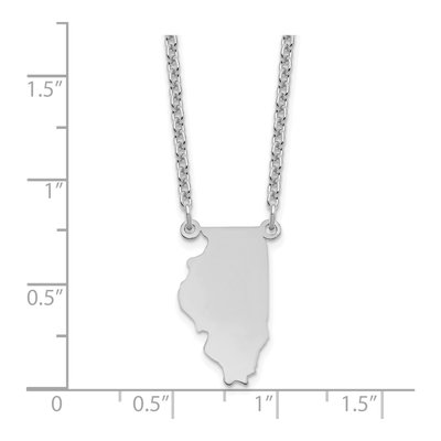Sterling Silver Illinois State Pendant Necklace – view 3
