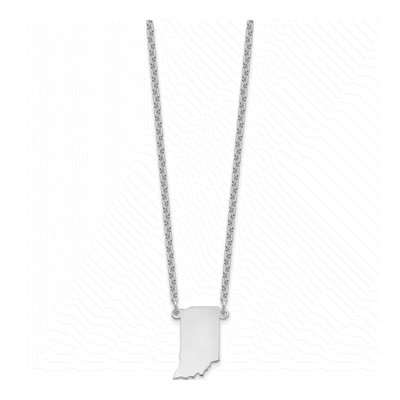Sterling Silver Indiana State Pendant Necklace – view 3