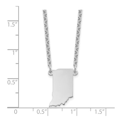 Sterling Silver Indiana State Pendant Necklace – view 4