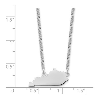 Sterling Silver Kentucky State Pendant Necklace – view 2