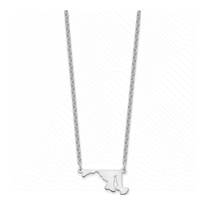Sterling Silver Maryland State Pendant Necklace – view 2