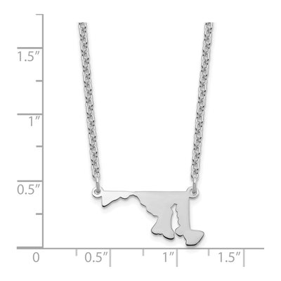 Sterling Silver Maryland State Pendant Necklace – view 3