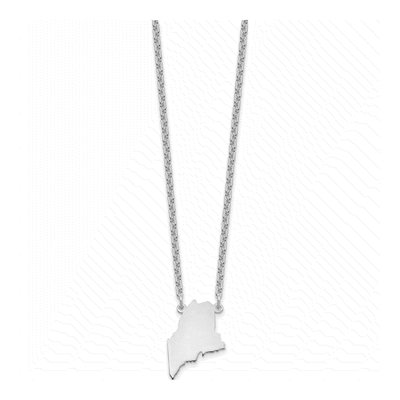 Sterling Silver Maine State Pendant Necklace – view 3