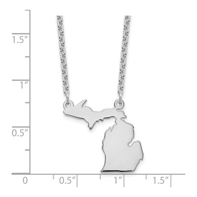 Sterling Silver Michigan State Pendant Necklace – view 3