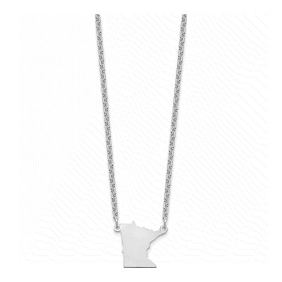 Sterling Silver Minnesota State Pendant Necklace – view 3