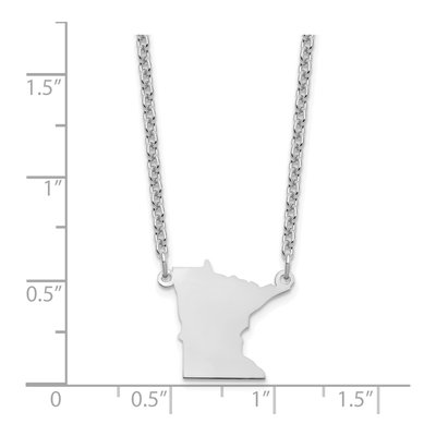 Sterling Silver Minnesota State Pendant Necklace – view 4
