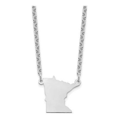 Sterling Silver Minnesota State Pendant Necklace