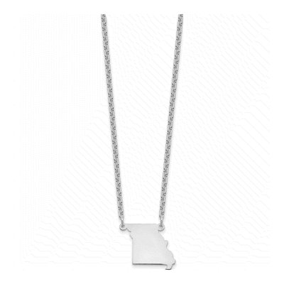 Sterling Silver Missouri State Pendant Necklace – view 3