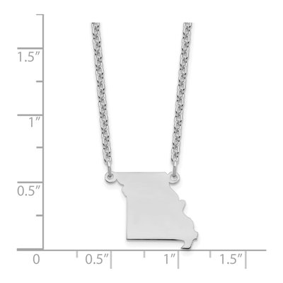 Sterling Silver Missouri State Pendant Necklace – view 4