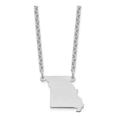 Sterling Silver Missouri State Pendant Necklace