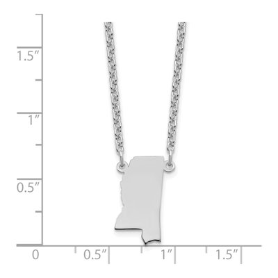 Sterling Silver Mississippi State Pendant Necklace – view 3