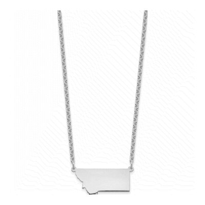 Sterling Silver Montana State Pendant Necklace – view 2