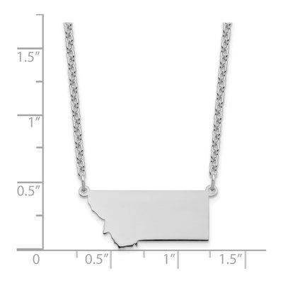 Sterling Silver Montana State Pendant Necklace – view 3
