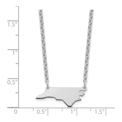 Sterling Silver North Carolina State Pendant Necklace – view 4