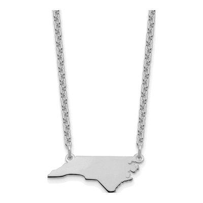 Sterling Silver North Carolina State Pendant Necklace