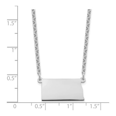 Sterling Silver North Dakota State Pendant Necklace – view 3