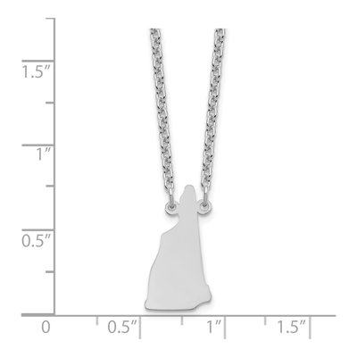 Sterling Silver Hampshire State Pendant Necklace – view 3