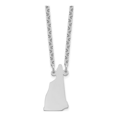 Sterling Silver Hampshire State Pendant Necklace