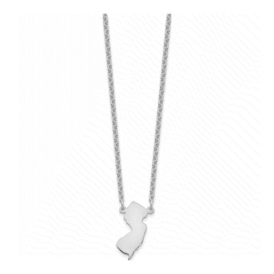 Sterling Silver Jersey State Pendant Necklace – view 3