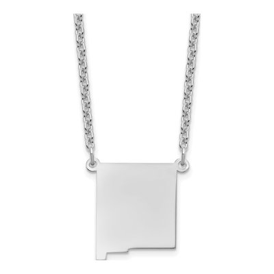 Sterling Silver Mexico State Pendant Necklace