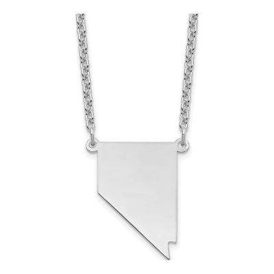 Sterling Silver Nevada State Pendant Necklace