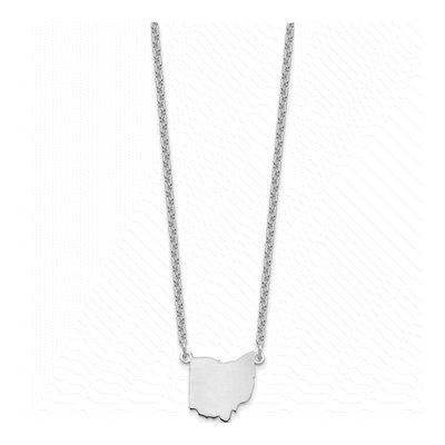 Sterling Silver Ohio State Pendant Necklace – view 3