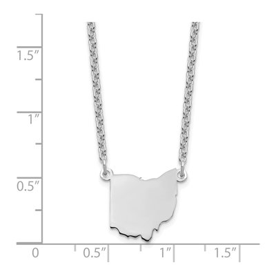 Sterling Silver Ohio State Pendant Necklace – view 4