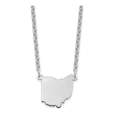 Sterling Silver Ohio State Pendant Necklace
