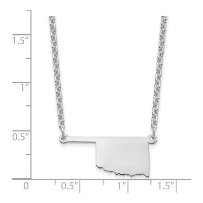 Sterling Silver Oklahoma State Pendant Necklace – view 3
