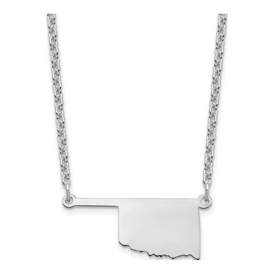 Sterling Silver Oklahoma State Pendant Necklace