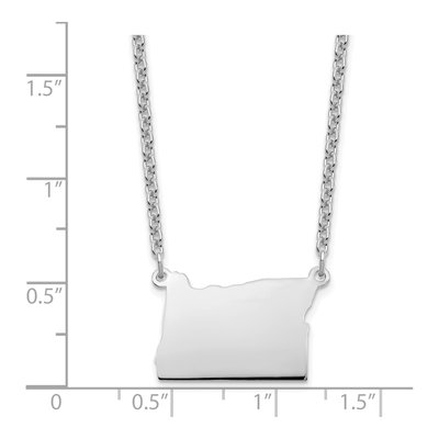 Sterling Silver Oregon State Pendant Necklace – view 3